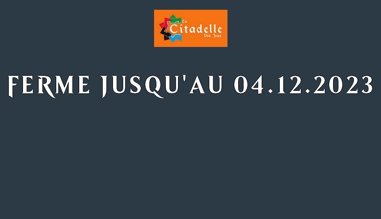 Fermeture congés jusqu'au 04.12.2023